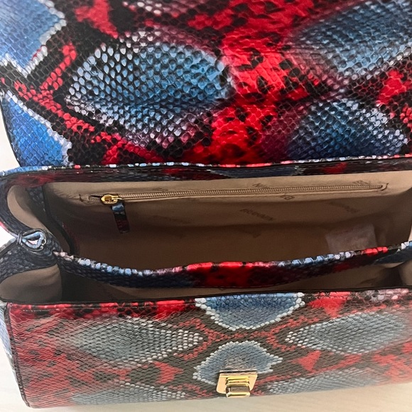 Brahmin Rene Heat Rosen Python Print Genuine Leather - Picture 5 of 8